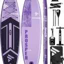 11'x34 Inflatable Paddle Boards, Extra Wide SUP for 420lbs/3Adults, Yoga Stand Up Paddle Board, 110L Backpack, 15 D-Rings, Shoulder Strap, US-Fin, 2-Action Pump
