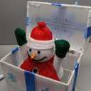 Animated Christmas Snowman in Lighted Gift Box, Christmas Light Gift Box White for Outdoor Indoor Decorations - Xmas Pop Up Snowman Presents Box, Porch Yard Under Tree Ornaments Holiday Decor