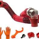 10FT RV Sewer Hose Kit: Heavy Duty Camper Waste Hose with Leak-Proof Swivel Fittings, 90 Clear Elbow, 4-in-1 Adapter, TPE Tech for Crush-Proof and UV-Resistant