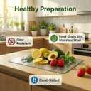 3 PCS Stainless Steel Cutting Boards for Kitchen, Non Toxic Chopping Boards for Meat, Fruits & Break, Dishwasher Safe, (15.3"x11", 13.4"x9", 11.8"x8")