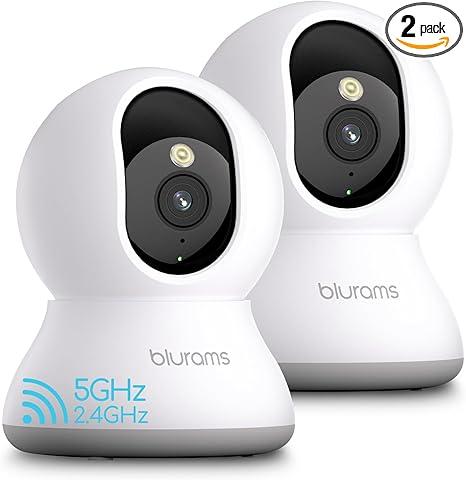 blurams 5G Indoor Cameras for Home Security, 2K Pet Camera with Phone App, 360° PTZ Home Cam w/DualBand WiFi6, 2Way Talk, Free Human/Sound Detection, Motion Tracking, Night Vision, Works with Alexa
