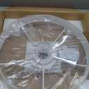 VOLISUN Low Profile Ceiling Fans with Lights and Remote, 23.6in Flush Mount Ceiling Fans with Light, 3000K-6500K Dimmable Fandelier LED Fan Lights, Bladeless Ceiling Fan with Light for Bedroom(White)