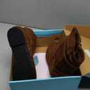 Vepose Women’s Slouch Ankle Flat Boots, Brown Suede Short Low Heel Zipper 939A Booties, Size 9M US, (CJY939A Brown 09)