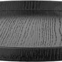 Round Solid Wood Serving Tray Extra Large Tea Coffee Snack Food Meals Serving Plate Non-Slip Kitchen Party Bar Server Ottoman Tray Breakfast Tray with Raised Edges (13inch/33cm) Black