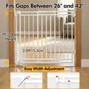 39" Extra Tall Baby Gate for Stairs and Doorways, 26-43" Wide Hardware Mounted Dog Gate, Must Drill to Install, No Bottom Bar Auto-Close Walk Thru Gate for Babies and Pets, White