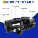 Acquaer Shallow Well Jet Pump,Cast Iron, Well Depth Up to 25ft, 115V/230V Dual Voltage, Automatic Pressure Switch