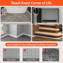 157 Inch Silicone Flexible Quarter Round Molding, Flexible White Rubber Trim, Peel and Stick Bendable Trim for Floors, Bathrooms, Kitchens, Doors, Self-Adhesive Rubber Molding