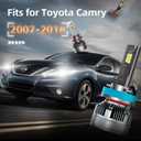 AWALITED Fits for 2007-2018 Toyota Camry High Low Beam Fog Lights Bulbs Combo, 6000K White Plug-and-Play Super Bright Light Bulbs, Pack of 6