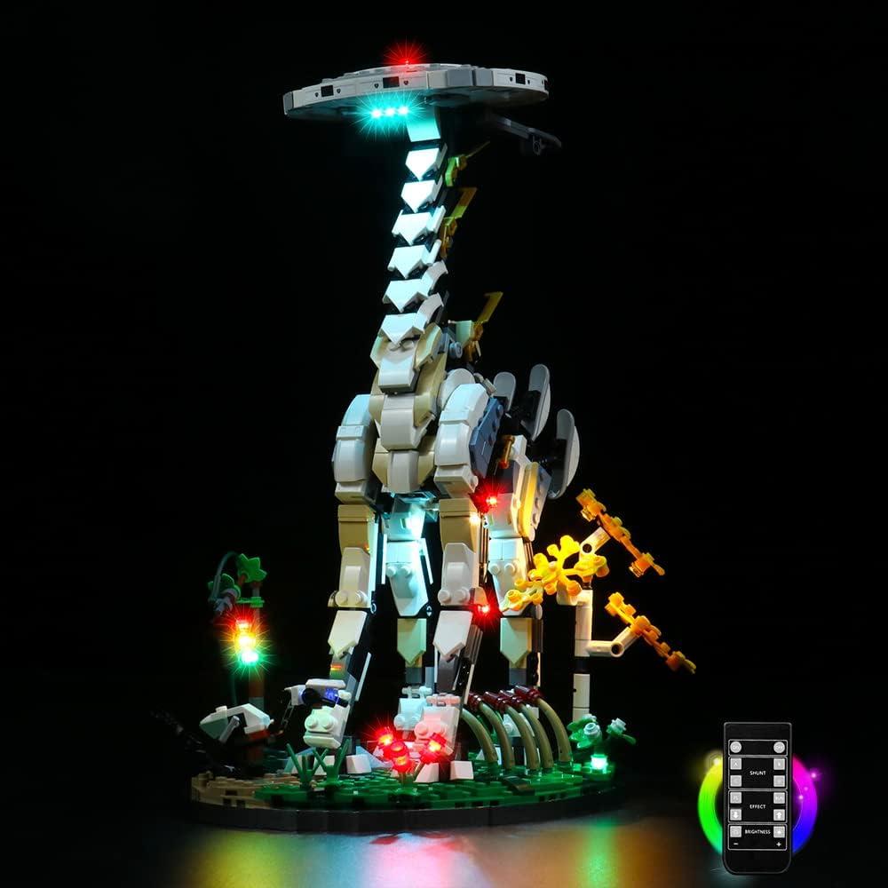 VONADO LED Light Kit Compatible with Lego Horizon Forbidden West: Tallneck 76989 Building Set (Lights Only, No Model), DIY Lighting Compatible with Lego Tall Neck (Remote Control Version)