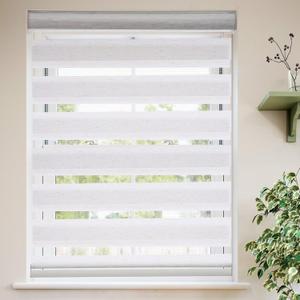 MYshade Roller Shades Zebra Blinds for Windows Cordless Day and Night Light Filtering Dual Layer Roller Blinds 35" x 72" Linen Style