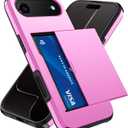 Qinmay Compatible with iPhone 17 Air Case Wallet,Built-in Card Holder, Heavy Duty Protective Dual Layer Shockproof Hidden Card Slot Slim Wallet Phone Cover for iPhone 17 AirPink