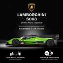 Voltz Toys 1/14 Scale Le Mans RC Car Licensed Lamborghini SC63 LMDh Remote Control Toy Car Model for Kids and Adults with Open Doors and Lights Gift for Kids and Adult