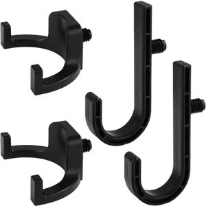 4 Pcs Storage Shed Hooks for Suncast, Black J and U Tool Hangers Compatible with Suncast/Craftsman Shed Tool Hooks Storage Shed Shelves Accessories