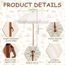 2 Pcs 7ft Boho Beach Patio Umbrella with Fringe