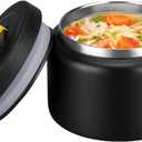 MAISON HUIS 8oz Soup Thermo Wide Mouth Vacuum Insulated Thermo Food Jar, Leak Proof Stainless Steel Thermo for Hot&Cold Food Kids Food Lunch Soup Container for School Travel (Black)