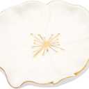 Elegant Bathroom Soap Dish, Inspired by Nature Hibiscus Flower, Ceramic Soap Dish Holder, Self-Draining and Multiple Styles for Bathroom Kitchen Accessories (White)