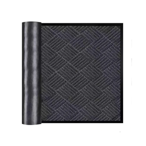 COCOER Commercial Rug, Entrance Floor Mat Rubber Border, 3' X 7' Grey Outdoor Door-Mat Commercial-Floor-Mat Muddy Dirt Resist, Heavy Duty Entry-Mat Entryway-Rug Indoor