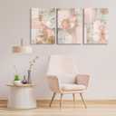 Havplemoy 3Pcs Framed Pink and Gold Canvas Wall Art | Abstract Posters Print Geometric Pictures Decor for Living Room Bedroom Bathroom Home Decoration, 16x24