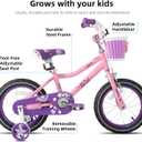 JOYSTAR Paris Girls Bike for Ages 3-8 Years Old, 14 16 18 Inch Kids Bike with Training Wheels, Basket and Handbrake, Multiple Colors