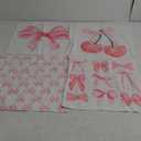 Mixweer 4 Pcs 18 x 18'' Coquette Pillow Covers Pink Bow Pillow Covers Watercolor Aesthetic Room Decoration for Bedroom Livingroom Bedroom Decor