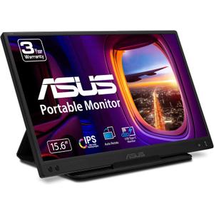 ASUS ZenScreen 15.6" 1080P Portable USB Monitor (MB166C) - Full HD, IPS, USB Type-C, , Tripod Mountable, Anti-Glare Surface, Protective Sleeve