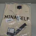 Mina Self 2026 Summer Women's Short Sleeve Blazer Jacket - Open Front Lightweight Breathable Fully-Lined Work Casual Pocket (Beige, XXL)