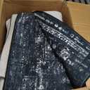 Rugxara 9x12 Area Rugs for Living Room Bedroom, Large Washable Rug, Black Vintage Floral Boho Rug, Non Slip & Low Pile Faux Wool Thin Carpet for Indoor Dining Room and Kids Room(Black 9x12ft)