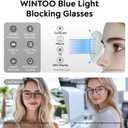 Blue Light Glasses for Woman Men | 99% Blue Light Blocking Glasses for Computer Gaming TV Phone Screen Square Frame | Anti Eyestrain & UV Glare Protection - 5 Pair
