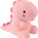 Plush Dinosaur Stuffed Animal, Cute Toys Anime Dinosaur Soft Throw Pillow Gift for Children Boys Girls Pink 10.8 inch