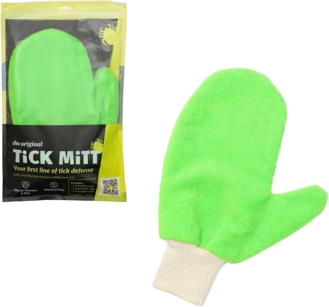 TiCK MiTT Green Protective Glove for Tick Removal from Pets & Humans - Easy, Gentle, Chemical-Free Tick Handling - Portable & Durable for Outdoor Adventures