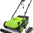 2-in-1 Electric Dethatcher Scarifier, Lawn Dethatcher with Collection Bag, 4-Position Depth Adjustment,13-Inch Working Width, Foldable Handle Design for Easy Carrying and Storage,Thatcher for Lawn