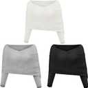 Chuarry 3 Pcs Knitted Scarf with Sleeves for Women Winter Sweater Scarf Warm Snowfall Cozy Crochet Wrap Multifunctional Shawl Gifts for Women