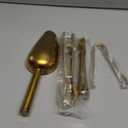 Sieral 4 Pieces Ice Tongs and Scoops Stainless Steel Ice Cube Tong with Teeth Shovel Scoop Buffet Clip Candy Food Kitchen Serving Utensils Set for Cocktail Whiskey Tea Party(Gold)