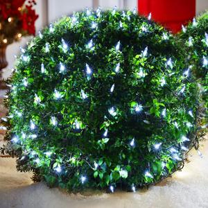 LED Christmas Net Lights for Bushes Outdoor,100 LED 5ftx5ft Waterproof 8 Modes Connectable Mesh Lights for Bushes,Garden,Yard,Trunk,Outdoor Christmas Decorations (Green)