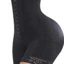 FeelinGirl Butt Lifter Shapewear Tummy Control Shorts Body Shaper for Women with Lace Trim (X-Large, Black)