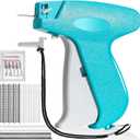 Stitch Gun for Clothes, Tagging Gun for Clothing, Micro Handheld Tag Gun Quick Stitch Sewing Gun, Portable Quick Clothing Fixer Hemming Tool Includes 6 Needles and 1000 Black White Fasteners (Lake Blue)