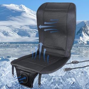 Premium Tech Cooling Car Seat Cushion - Black 12V Adjustable Temperature, Ergonomic Comfort with Enhanced Airflow, Universal Fit for All Vehicles, General