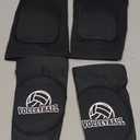 Volleyball Arm Sleeves and Knee Pads Set Passing Forearm Sleeves with Protection Pads and Thumbhole Volleyball Training Gear for Girls Teen Youth Women (Black - 1 Set)