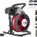VEVOR Drain Cleaner Machine 75 FT x 3/8 Inch Sewer Snake Auger Manual Feed