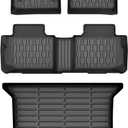 Floor Mats & Cargo Liner Compatible with 2017-2024 Cadillac XT5 Cargo Mat, Full Set All Weather Protection 1st, 2nd Row Car Liners & Trunk Mat, Black