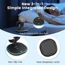 3-in-1 Charging Station, 2X Faster 15W Wireless Charging Station for iPhone 16/15/14/13/12, for Apple Watch, AirPods, Magnetic Wireless Charger with Sleep Friendly Light (Black)