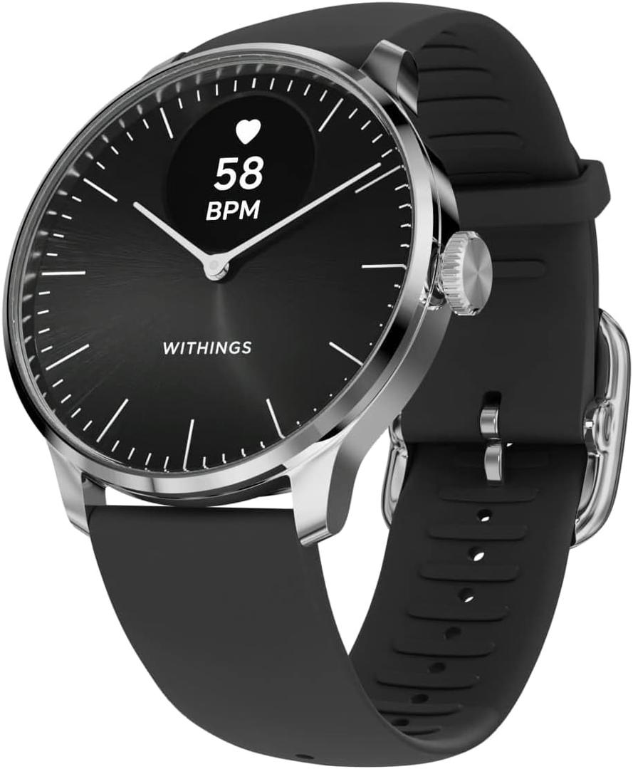 Withings ScanWatch Light - Hybrid Smart Watch, Heart Rate Monitoring, Fitness Tracker, Cycle Tracker, Sleep Monitoring (Black)