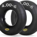 4.00-6 Replacement Inner Tube, 2 Pack with TR-13 Valve Stem, Heavy Duty, For 13" Tires Wheelbarrow Garden Utility Wagon Go Cart Lawn Mower