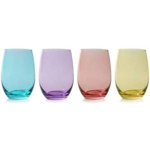 True Reserve Color Stemless Wine Glasses 4 Pack