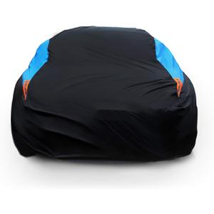 MORNYRAY Waterproof Car Cover All Weather Snowproof UV Protection Windproof Outdoor Full car Cover, Universal Fit for Sedan (Fit Sedan Length 194-206 inch, Blue) (A5-Fit Sedan Length 194-206 inch)