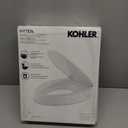 KOHLER 25875-0 Hyten 3" Height, Elevated Soft Close Elongated Toilet Seat, Contoured Seat with Grip-Tight Bumpers, Quick-Attach Hardware, No Slam Toilet Seat, White