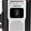 Jensen CR-100 Retro Portable AM/FM Radio Personal Cassette Player Compact Lightweight Design Stereo AM/FM Radio Cassette Player/Recorder & Built in Speaker (Black Series)