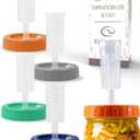 Elementi Mason Jar Fermentation Lids - Easy to Use Fermenting Lids for Wide Mouth Mason Jars - Make Delicious Sauerkraut & Kimchi, Airlocks Fermentation Kit, Burping Air Lock Fermenters - Set of 4 (Multicolor)