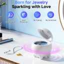 Ultrasonic Jewelry Cleaner Machine, 45KHz Retainer Cleaner Ultrasonic Professional for Dentures, Ring, Earrings Sterling Silver Deep Cleaning with 4 Modes, Timer, Low Noise, 304 Stainless Steel Tank