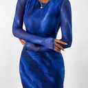 PRETTYGARDEN Women's Bodycon Maxi Dress Fall Spring Fashion Long Sleeve Floral Print Tight Fitted Party Club Ruched Dresses (M)